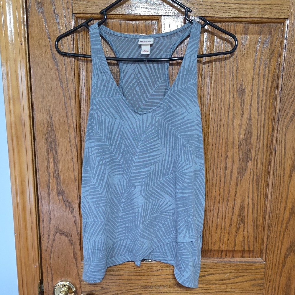 Mossimo Gray Leaf-Pattern Racerback Tank